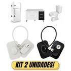 Kit 2 Trava Tranca Cadeado P/ Geladeira Armário Guarda Roupa - Aço Inox