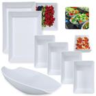 Kit 2 Travessas Buffet 49cm + 4 Travessas 25cm + Travessa Oval Curva 41cm para Restaurante em Melamina Bestfer