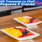 Kit 2 Travessas Le Chef Bandeja Para Servir Grande E Pequena Cor Branco