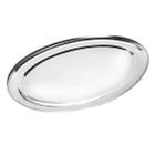 Kit 2 Travessas Oval Aço Inox Rasa 30 Cm Fina Bandeja Servir Porções