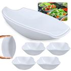 Kit 2 Travessas para Buffet Salada 41cm Curva Funda + 4 Tigelas Quadradas 800ml Melamina Buffet Restaurante Bestfer