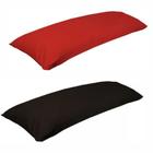 Kit 2 Travesseiro De Corpo Com Fronha 100% Algodão Fibra Siliconada Vermelho Preto