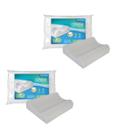 Kit 2 Travesseiros Cervical Ortopédico Lavável 60x40cm Fibrasca