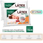 Kit 2 Travesseiros Látex Light Duoflex - Proteção Antiácaros - Antifungos e Antibactérias   