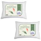 Kit 2 Travesseiros Penas 50% e Fibras 50%  Com Capa