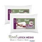 Kit 2 Travesseiros Real Látex 50x70cm Antiácaros Lavável - Duoflex