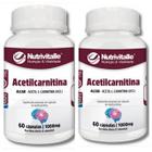 Kit 2 un - acetilcarnitina 1.000mg 60 capsulas nutrivitalle