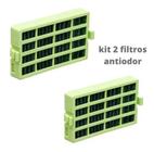KIT 2 un Filtro Antiodor Antibacteria Refrigerador Brastemp Consul Crm Bem Estar Verde