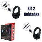 Kit 2 Unidades Fone Headset Home Office Telemarketing Callcenter Usb Modelo H750 Com Botão Mute Controle de Volume