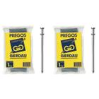 Kit 2 unidades - prego com duas cabeças 17x27 polido gerdau - 1kg