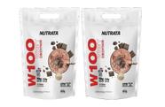 Kit 2 unidades w100 whey concentrado chocolate 900g refil - nutrata