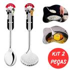 Kit 2 Utensilio Colher De Arroz Escumadeira Aço Inox - Original Line