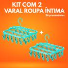 Kit 2 Varal Roupa Íntima com 26 Prendedores Resistente