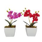 Kit 2 Vasinhos Mini Orquídea Artificial Decorativo Vaso