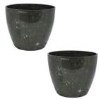 Kit 2 Vaso Cachepo De Mesa Redondo 15x13cm Para Orquídea Cactos Linha Premium