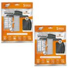 Kit 2 Veda Frestas Escova para Portas e Janelas em Fita Adesiva 5 Metros 7x5mm Comfort Door Cinza