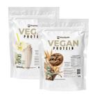 Kit 2 Vegan Protein 837g Cookie Maltado + Bauni c/ Choco Bco