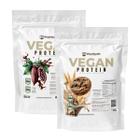 Kit 2 Vegan Protein 837g Cookie Maltado + Cacau e Chocolate