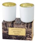 Kit 2 Velas Decorativas Aromatizadas Copo Vidro Fosco Branco - Decorarmais