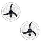 Kit 2 Ventiladores Osc Parede 60cm Preto - Bivolt 543 - VENTSOL