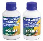 Kit 2 Vernizes Acrilico 100ml - 1 Bilhante E 1 Fosco Acrilex + Nota Fiscal