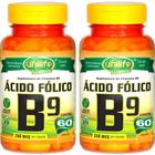 Kit 2 Vitamina B9 Ácido Fólico Unilife 60 cápsulas - Vegano