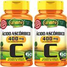 Kit 2 Vitamina C Ácido Ascórbico Unilife 60 cápsulas Vegano