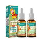 Kit 2 Vitaminas C D e Zinco Imunitrix Kids Gotas Sabor Morango 30ml Flora Nativa