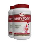 Kit 2 Whey Fort 3W Vitafor Frutas Vermelhas 900g