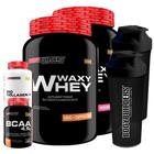 Kit 2 Whey Protein Waxy Bio Colagen Ii Morango Cappuccino - Bodybuilders