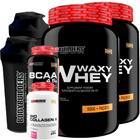 Kit 2 Whey Protein Waxy Whey 900G Bio Colagen Ii 200G Paçoca