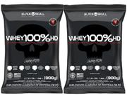 Kit 2 wheys 100% hd black skull 900g - chocolate