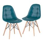 KIT - 2 x cadeiras estofadas Eames Eiffel Botonê - Base de madeira clara