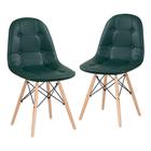 KIT - 2 x cadeiras estofadas Eames Eiffel Botonê - Base de madeira clara