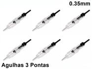 Kit 20 Agulhas Easy Click Para Micropigmentação 3 Pontas Circular