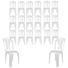 Kit 20 Cadeiras Bistro em Plastico Suporta Ate 182 Kg Branca Mor