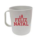 Kit 20 Canecas Brancas 400ML FELIZ NATAL EM VERMELHO PLÁSTICO