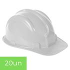 Kit 20 Capacete de Proteção Segurança com Aba Frontal EPI Capacete PLT - Plastcor