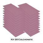 Kit 20 Colchonete Slim 95x59cm Solteiro Para Ginástica Academia Escola Suede Rosa Bebê - Ahz Móveis - AHAZZO MÓVEIS