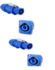 Kit 20 conector powercon azul10 femea 10 macho