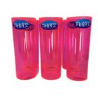 Kit 20 Copo Long Drink Rosa Neon Plastico Transparente 320ml