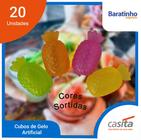 Kit 20 Cubos de Gelo Artificial Reutilizável Colorido