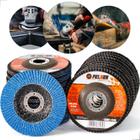 Kit 20 Discos Flap Lixa Desbaste Lixadeira Esmerilhadeira Metal Madeira Ferro 4,1/2 115mm ALTA QUALIDADE
