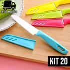 Kit 20 Faca Colorida de Cozinha Afiada com Capa Protetora Para Pesca Camping Legumes e Frutas