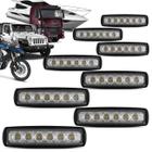 Kit 20 Faróis de Milha Retangular Slim Universal 6 LEDs 18W 12/24V Carro Moto Caminhão Jeep Off-Road