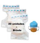 Kit 20 Fralda Pequena Para Boneca C/ Copo De Suco Laranja - Azul