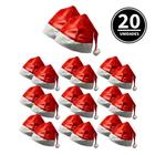 Kit 20 Gorros de Papai Noel em Cetim 40 cm no Atacado