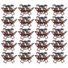Kit 20 Jogos de Mesa com 4 Cadeiras de Madeira Dobravel 60x60 Ideal para Bar e Restaurante - Imbuia