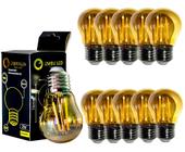 Kit 20 Lâmpadas Retro Filamento Led G45 2w Luz Âmbar Biv - EMBULED