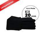 Kit 20 Pano De Prato Liso Preto Flanelado C/ Bainha Atacado - Mc Flanelas